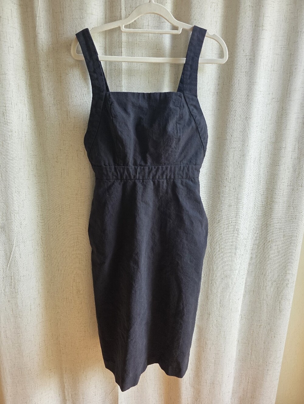 Bridge & Burn Apron Dress Square Neck Fixed Length Straps Black XS